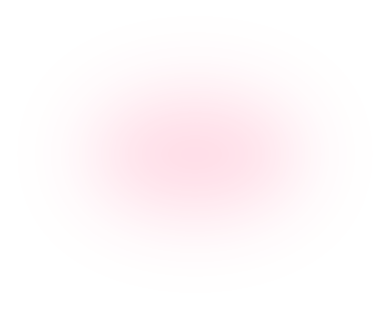 A soft, blurry pink oval gradient centered on a white background, gradually fading outward to white with no distinct edges.